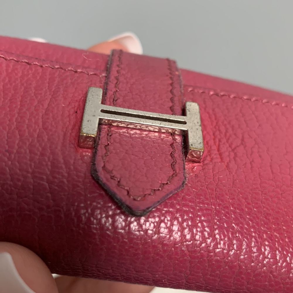 Authentic Hermes Bearn pink soft leather 4-ring key pouch key case key holder - Picture 8 of 17